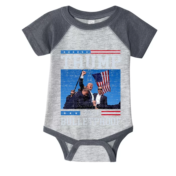 Trump Bulletproof Fight Fist Legend Donald Trump 2024 Infant Baby Jersey Bodysuit