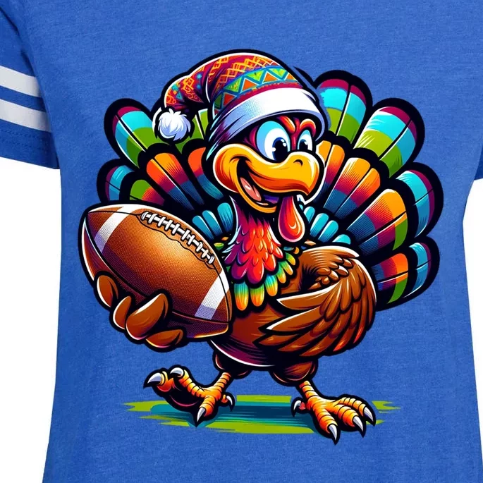 Turkey Bowl Family Football Game Thanksgiving Quarterback Gift Enza Ladies Jersey Football T-Shirt