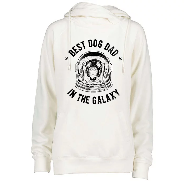 The Best Golden Dog Dad In The Galaxy Great Gift Retriever Gift Womens Funnel Neck Pullover Hood