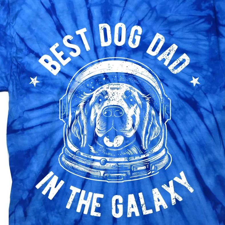 The Best Golden Dog Dad In The Galaxy Great Gift Retriever Gift Tie-Dye T-Shirt