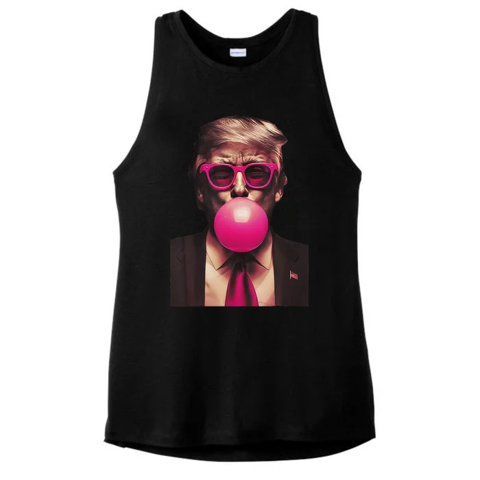 Trump Bubble Gum Ladies Tri-Blend Wicking Tank