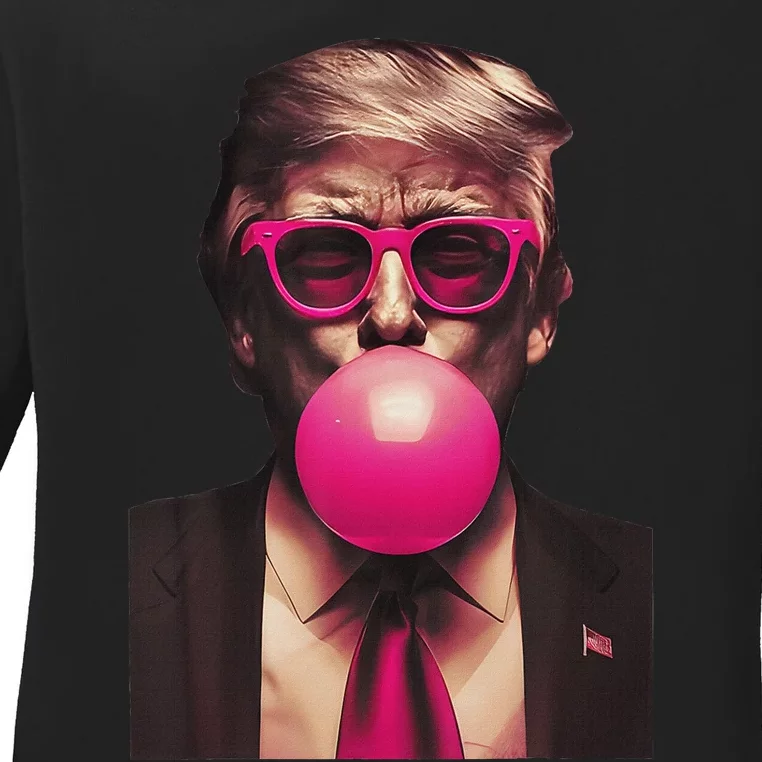 Trump Bubble Gum Ladies Long Sleeve Shirt