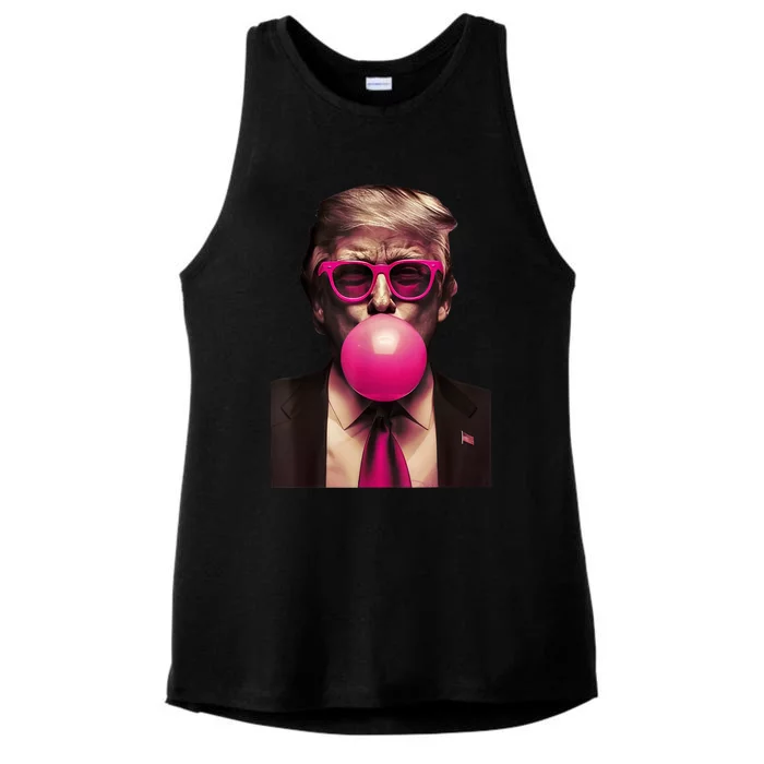 Trump Bubble Gum Ladies Tri-Blend Wicking Tank