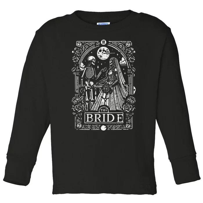 The Bride Gothic Wedding Wife Fiancee Engaged Couple Toddler Long Sleeve Shirt