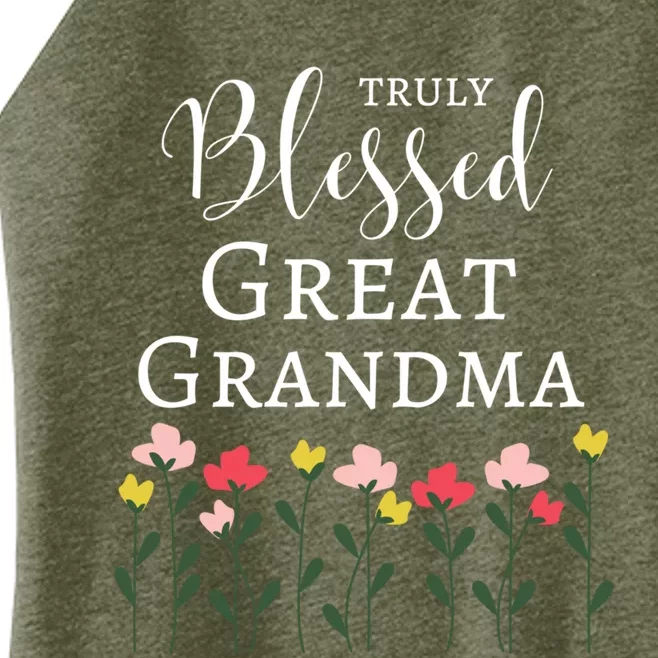 Truly Blessed Great Grandma Flowers Great Grandma Gift Women’s Perfect Tri Rocker Tank