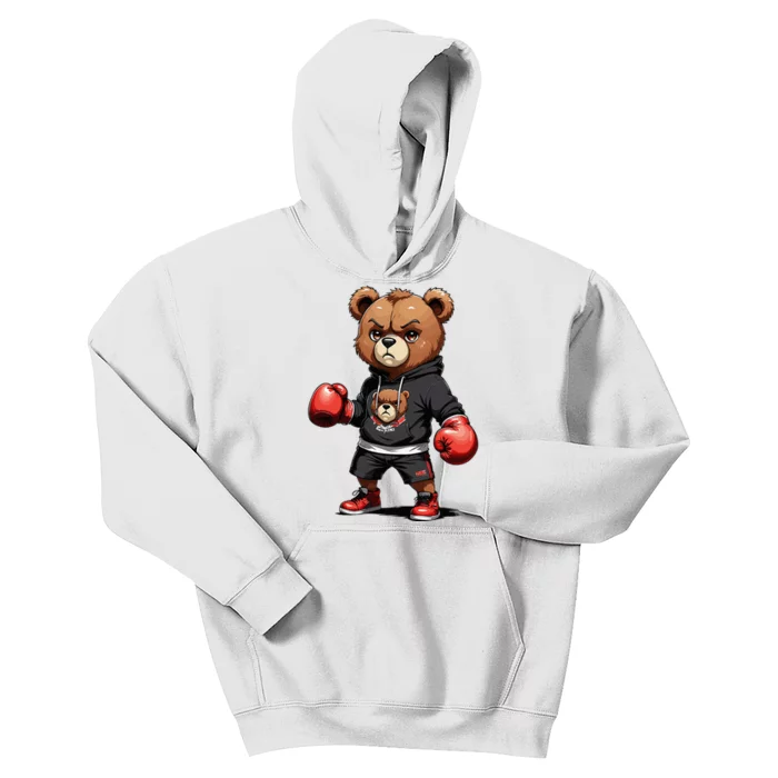 Teddy Bear Gangster Boxer With Hip Hop Street Clothes Kids Hoodie