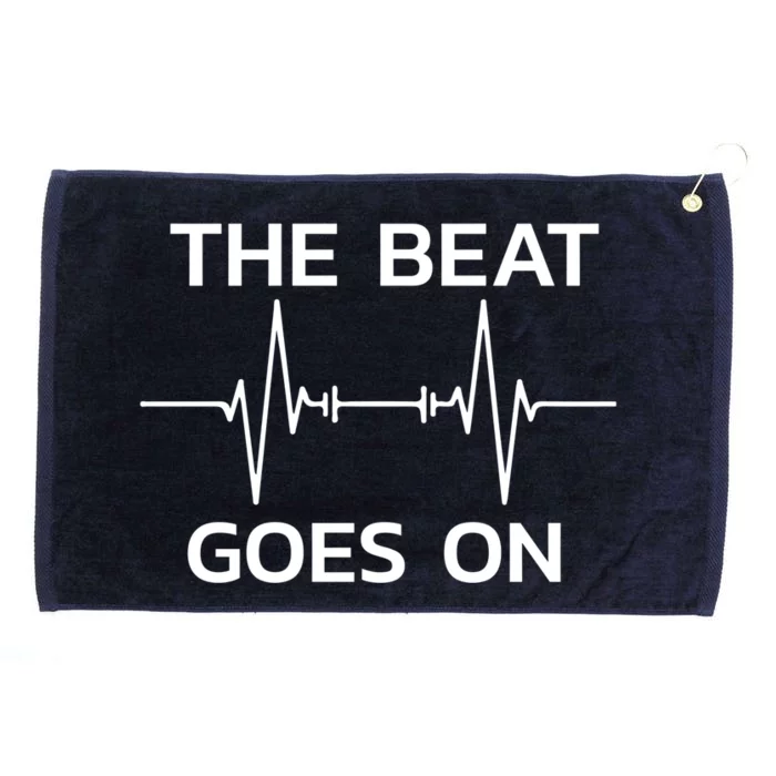 The Beat Goes On Heartbeat Open Heart Surgery Rehab Gift Grommeted Golf Towel