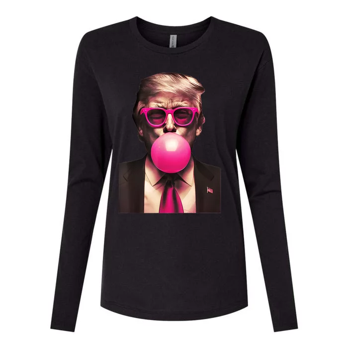 Trump Bubble Gum Womens Cotton Relaxed Long Sleeve T-Shirt