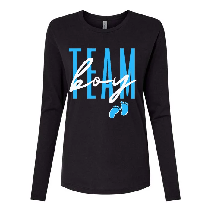 Team Boy Gender Reveal Baby Shower Womens Cotton Relaxed Long Sleeve T-Shirt