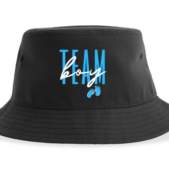 Team Boy Gender Reveal Baby Shower Sustainable Bucket Hat