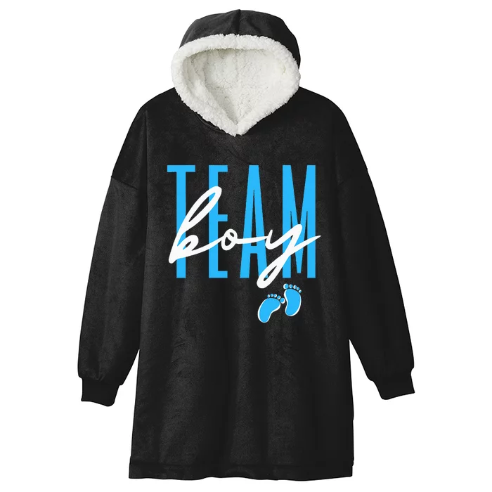 Team Boy Gender Reveal Baby Shower Hooded Wearable Blanket