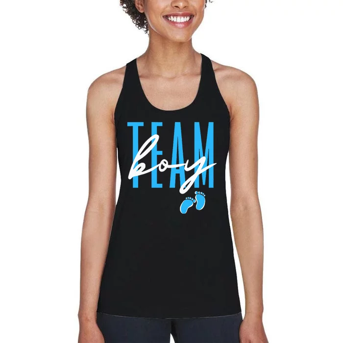 Team Boy Gender Reveal Baby Shower Women's Racerback Tank