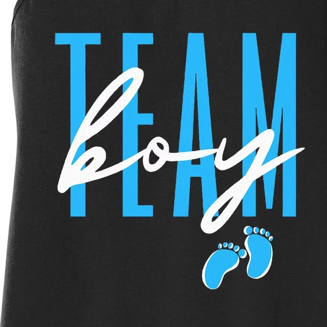 Team Boy Gender Reveal Baby Shower Women's Racerback Tank