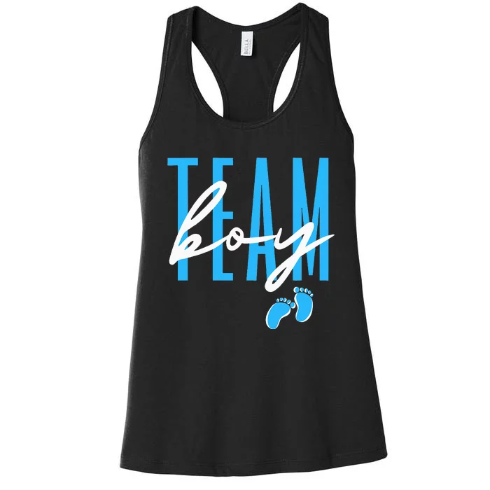 Team Boy Gender Reveal Baby Shower Women's Racerback Tank