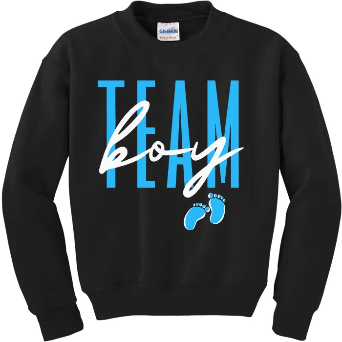 Team Boy Gender Reveal Baby Shower Kids Sweatshirt