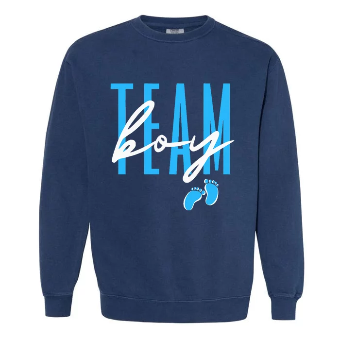 Team Boy Gender Reveal Baby Shower Garment-Dyed Sweatshirt