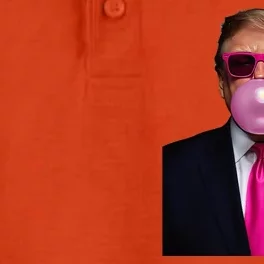 Trump Bubble Gum 2024 Vote President Funny Cute Dry Zone Grid Performance Polo