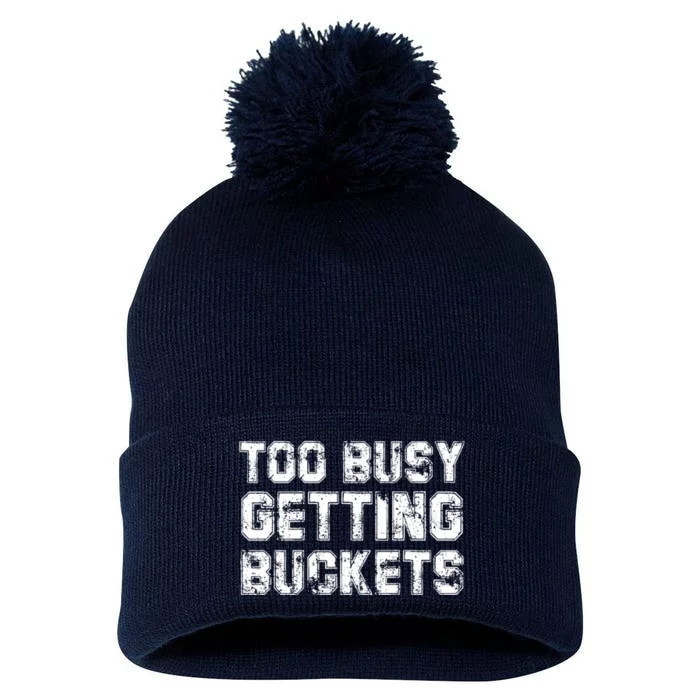 Too Busy Getting Buckets Pom Pom 12in Knit Beanie