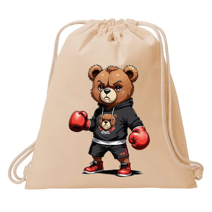 Teddy Bear Gangster Boxer With Hip Hop Street Clothes Drawstring Bag