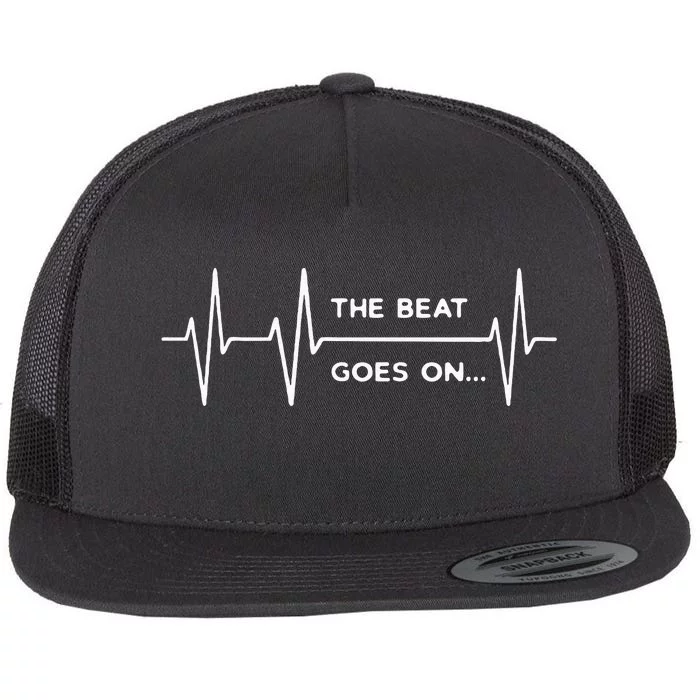 The Beat goes on..Heartbeat Rehab After Surgery Heart OP Flat Bill Trucker Hat