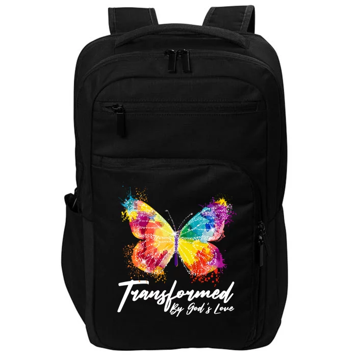 Transformed By Gods Love Painted Butterfly Impact Tech Backpack