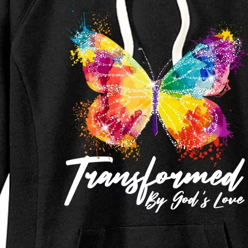 Transformed By Gods Love Painted Butterfly Women's Fleece Hoodie