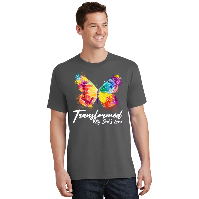 Transformed By Gods Love Painted Butterfly T-Shirt