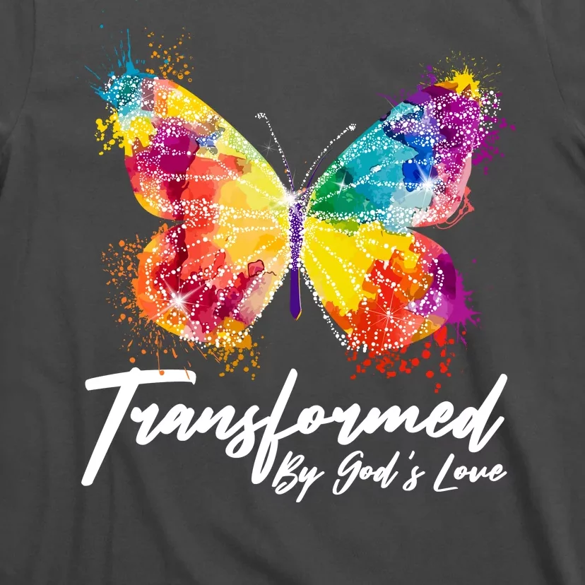 Transformed By Gods Love Painted Butterfly T-Shirt