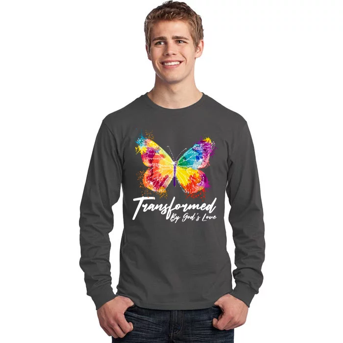 Transformed By Gods Love Painted Butterfly Tall Long Sleeve T-Shirt