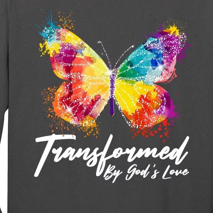 Transformed By Gods Love Painted Butterfly Tall Long Sleeve T-Shirt