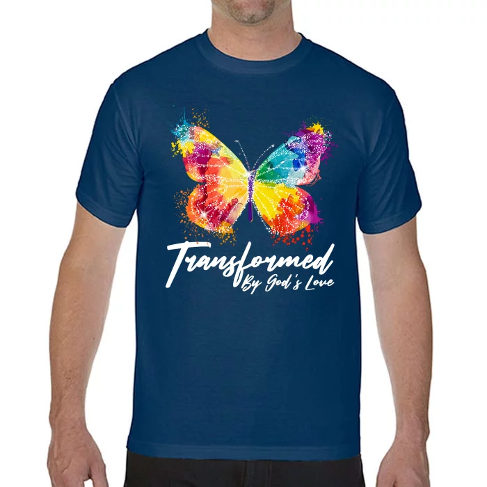 Transformed By Gods Love Painted Butterfly Comfort Colors T-Shirt