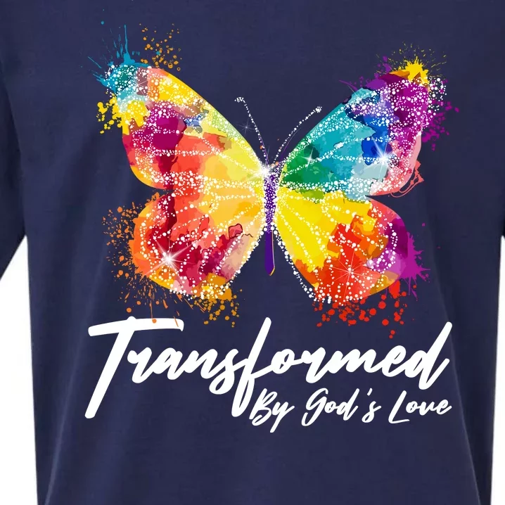 Transformed By Gods Love Painted Butterfly Sueded Cloud Jersey T-Shirt