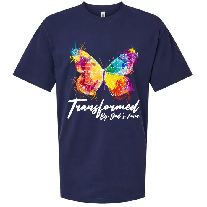 Transformed By Gods Love Painted Butterfly Sueded Cloud Jersey T-Shirt