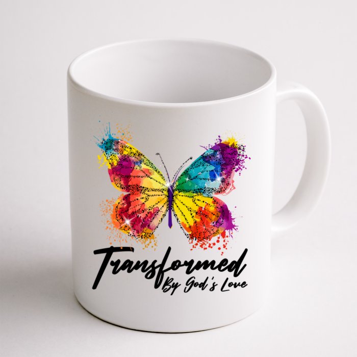 Transformed By Gods Love Painted Butterfly Front & Back Coffee Mug