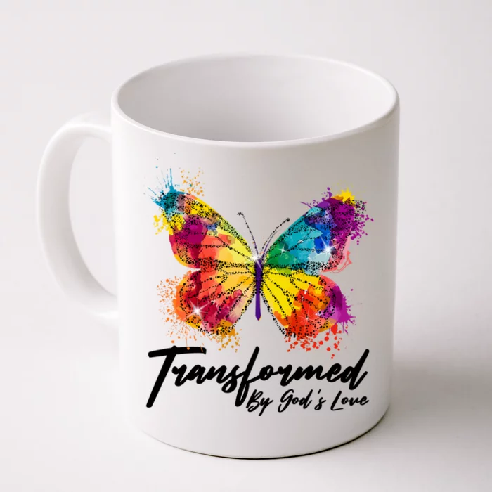 Transformed By Gods Love Painted Butterfly Front & Back Coffee Mug