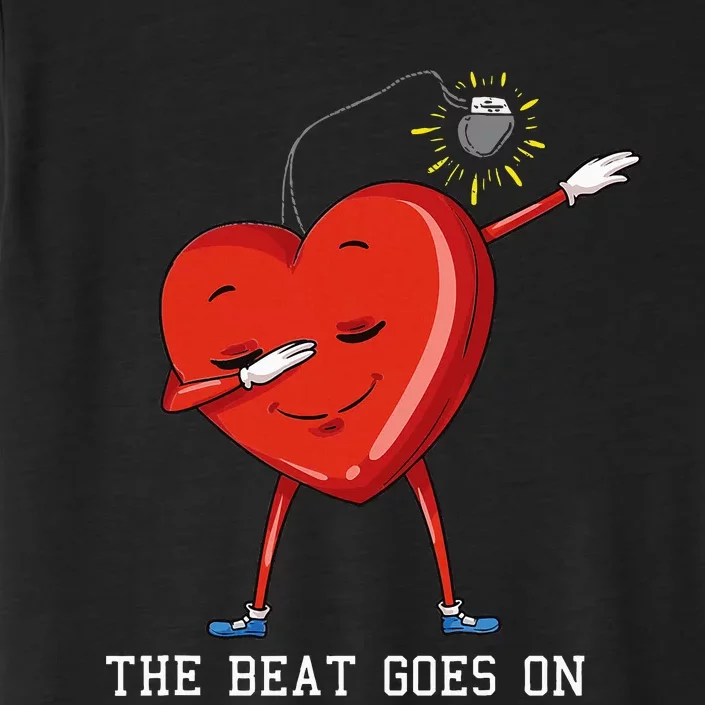 The Beat Goes On Dabbing Heart With Pacemaker Recipient ChromaSoft Performance T-Shirt