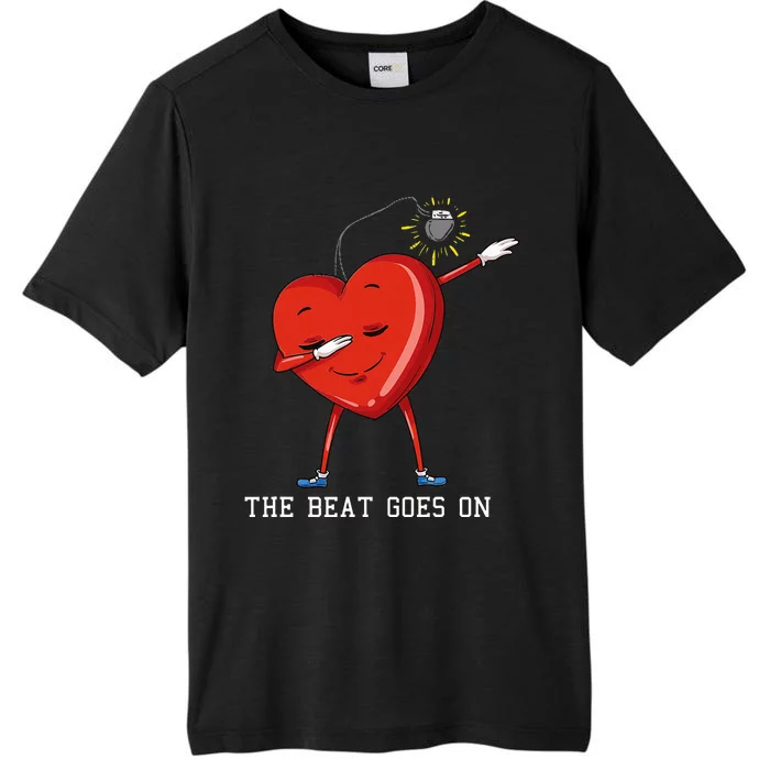 The Beat Goes On Dabbing Heart With Pacemaker Recipient ChromaSoft Performance T-Shirt