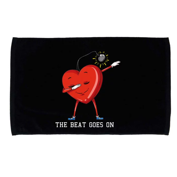 The Beat Goes On Dabbing Heart With Pacemaker Recipient Microfiber Hand Towel