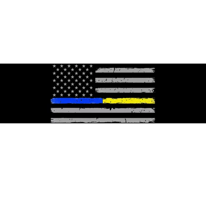 Thin Blue Gold Line 911 Police Dispatcher Bumper Sticker