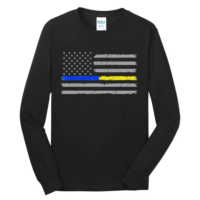 Thin Blue Gold Line 911 Police Dispatcher Tall Long Sleeve T-Shirt