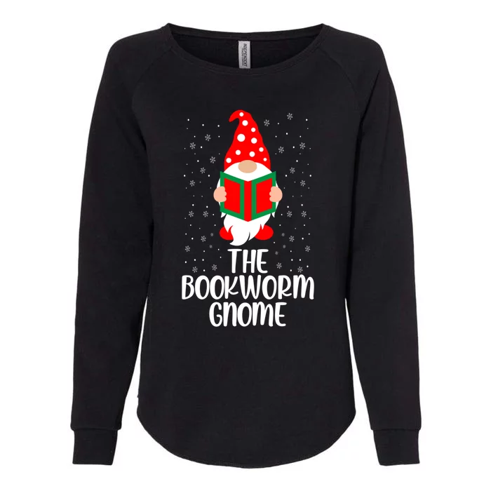 The Bookworm Gnome Christmas Gnome Book Reading Enthusiast Gift Womens California Wash Sweatshirt