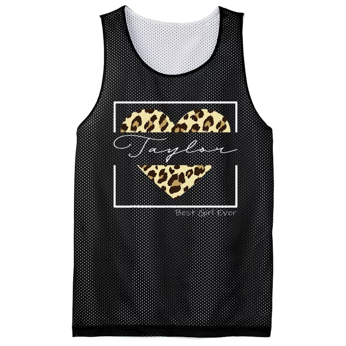 T.aylor Best Girl Ever Personalized leopard Heat T.aylor Name Mesh Reversible Basketball Jersey Tank