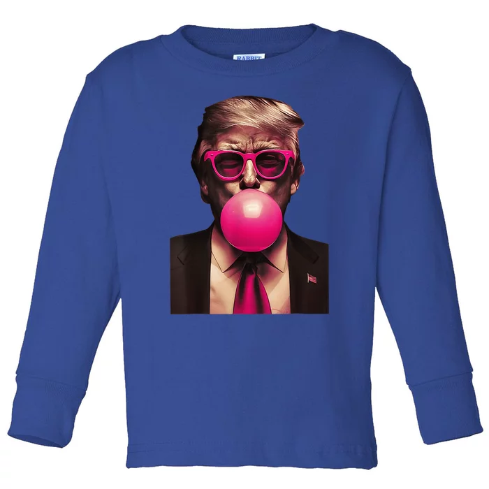 Trump Bubble Gum Funny Toddler Long Sleeve Shirt