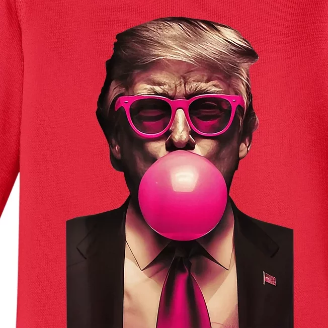 Trump Bubble Gum Funny Baby Long Sleeve Bodysuit