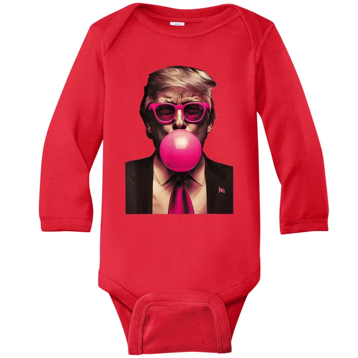 Trump Bubble Gum Funny Baby Long Sleeve Bodysuit