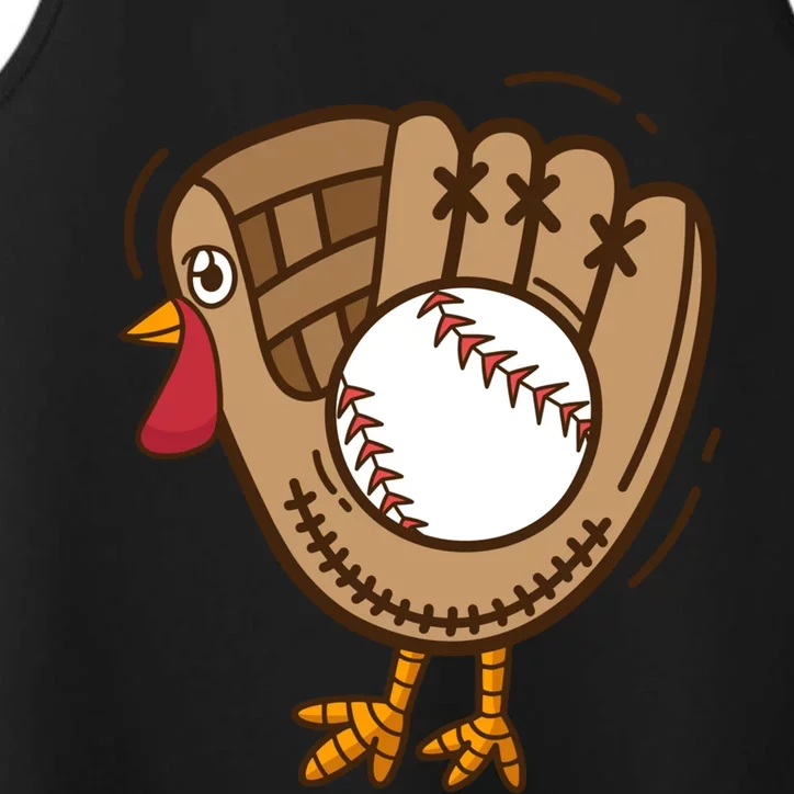 Turkey Baseball Glove Thanksgiving Day Catchers Dads Gift Performance Tank