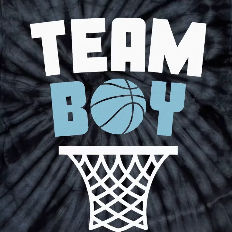 Team Basketball Gender Reveal Blue Baby Shower Party Tie-Dye T-Shirt