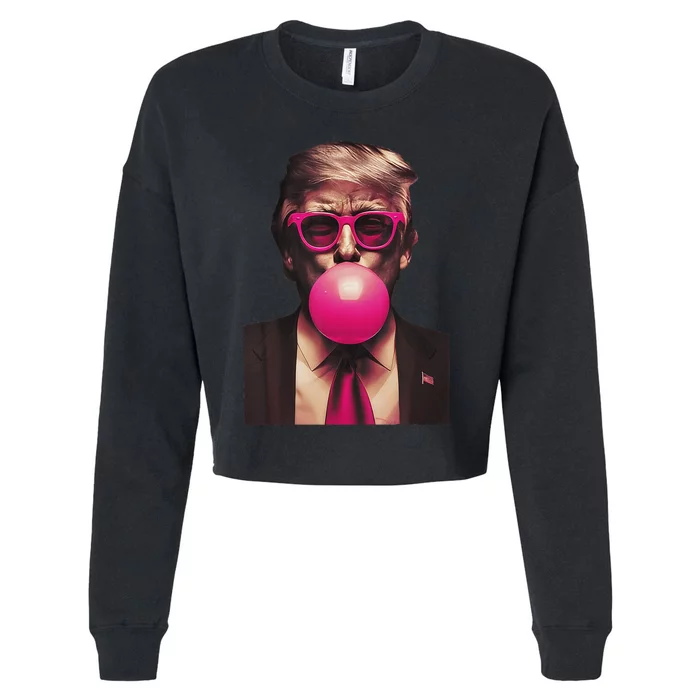 Trump Bubble Gum Cropped Pullover Crew