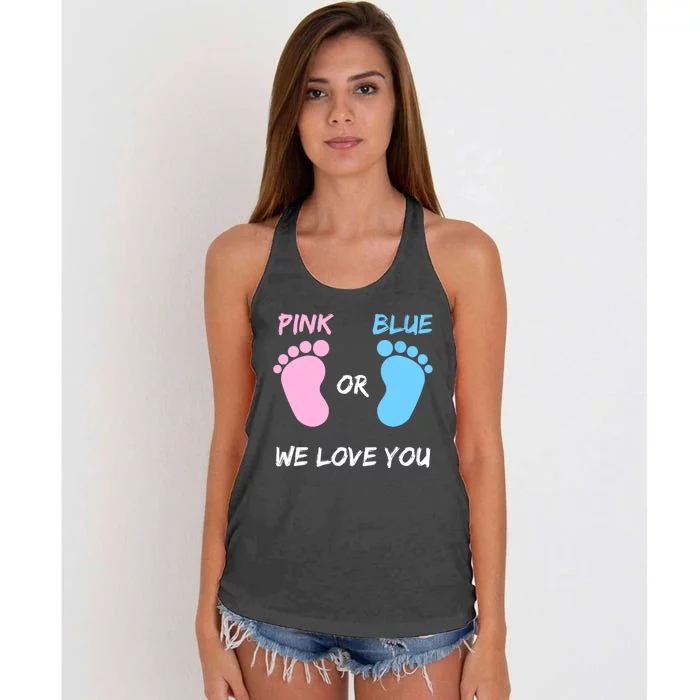 Team Boy Girl Gender Reveal Gift Women's Knotted Racerback Tank