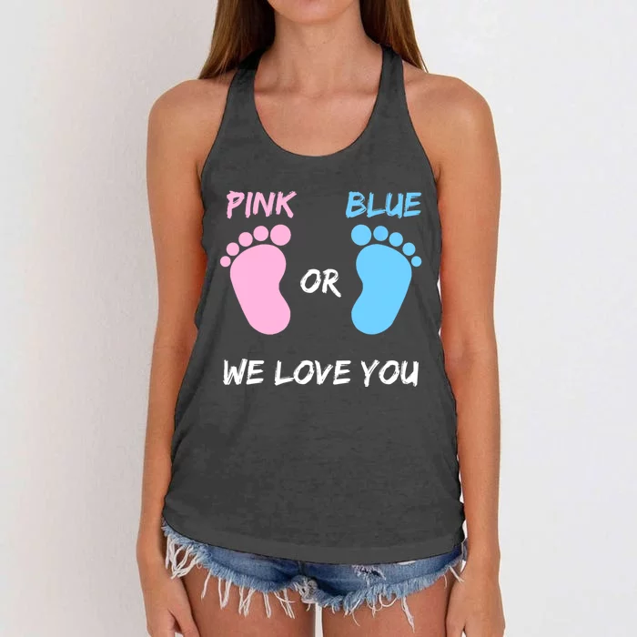 Team Boy Girl Gender Reveal Gift Women's Knotted Racerback Tank